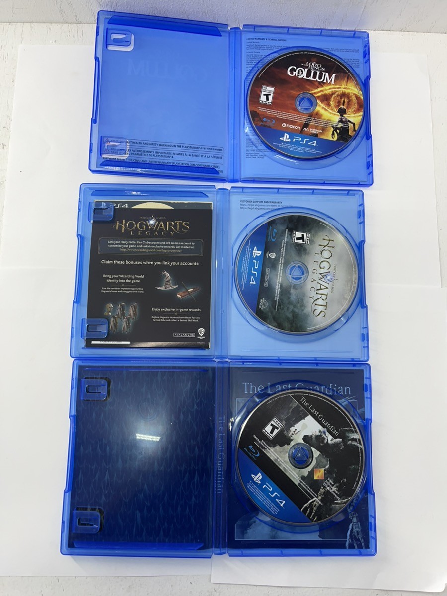 Hogwarts Legacy,The Last Guardian, Lord Of Rings Gollum Playstation Lot Of 3