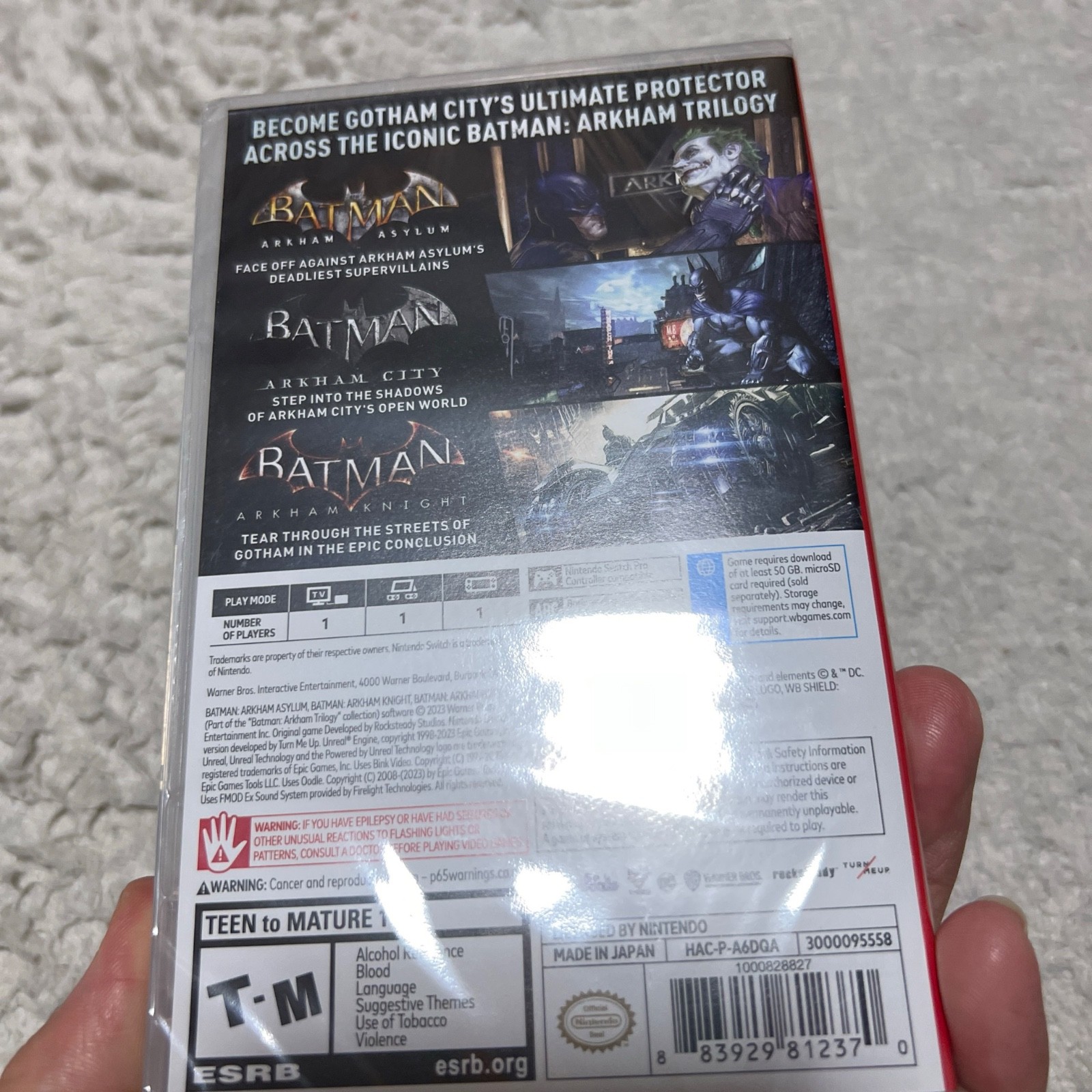 Batman Arkham Trilogy Nintendo Switch Video Game Action Warner Bros Movie