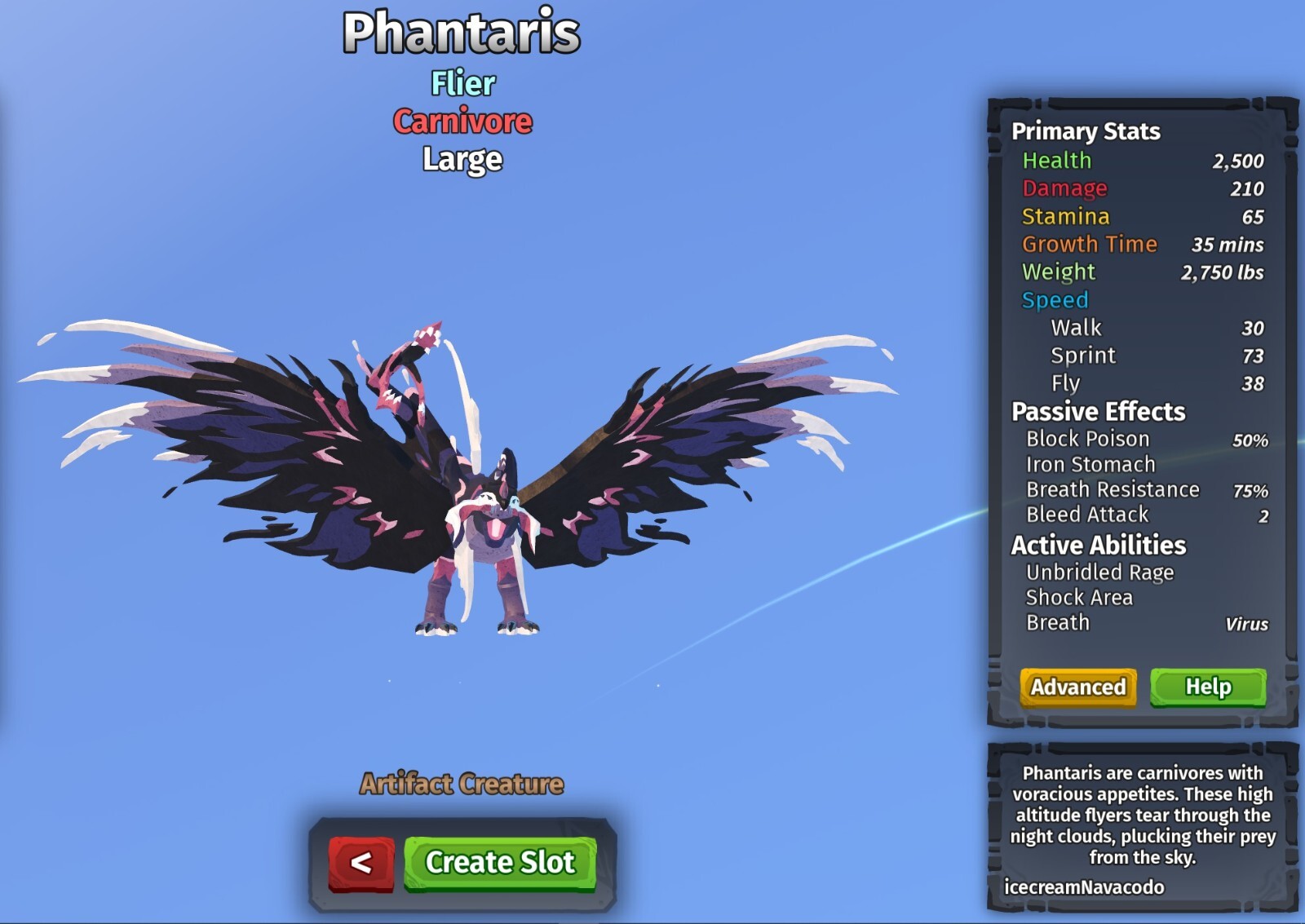 Phantaris Species | Creatures of Sonaria | Roblox