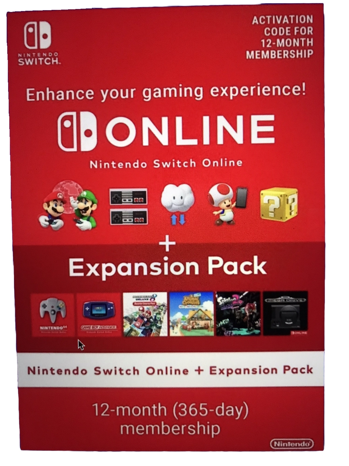 12 Months Nintendo Switch Online Membership + Expansion Pack Eshop Key USA