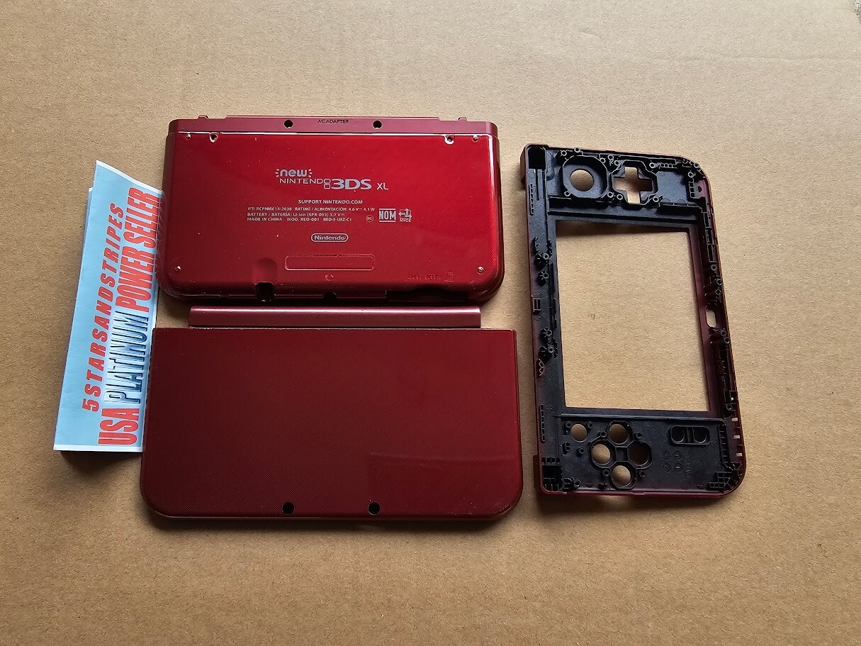 FULL HOUSING Top & Battery Cover Shell Case FOR NINTENDO NEW 3DS XL NEW3DSXL RED