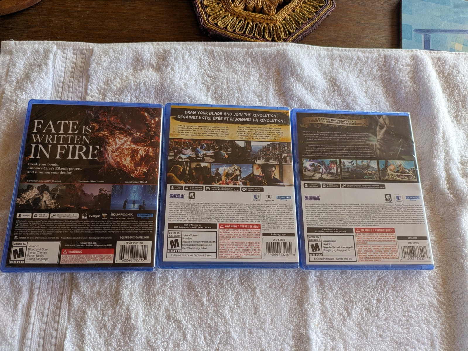 Lot of 3 New Sony PS5 Games — Like a Dragon: Ishin! Pirate Yakuza, FF XVI