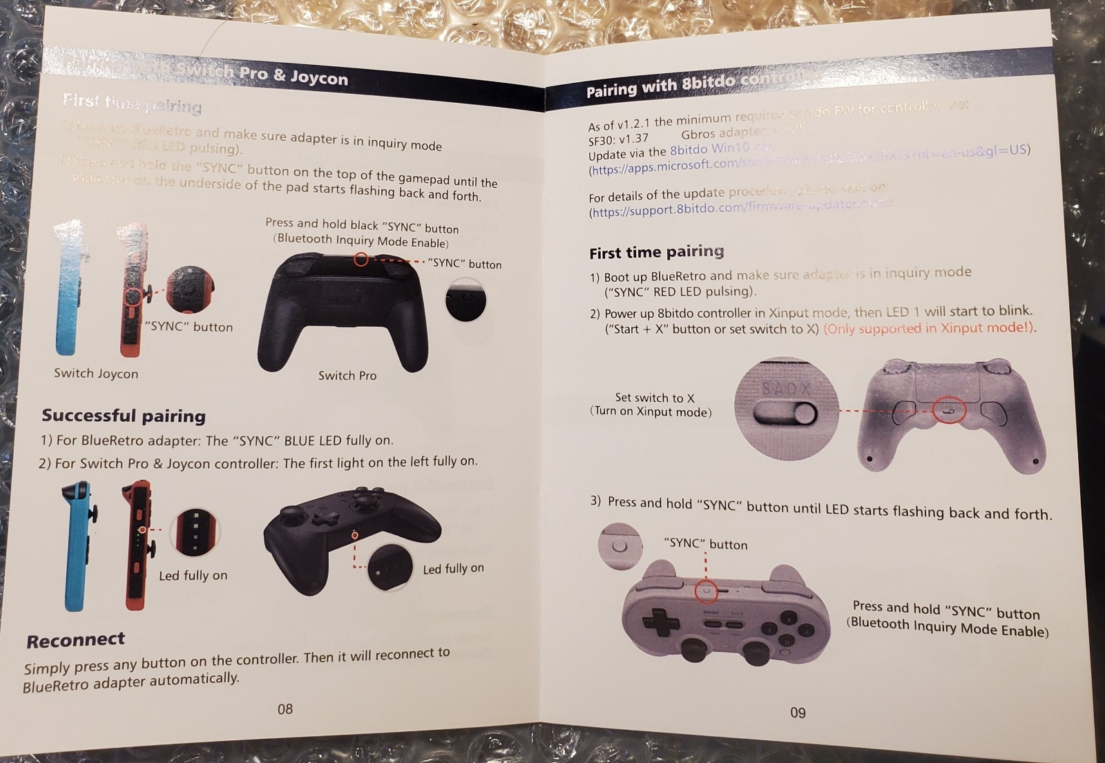 BlueRetro Wireles Controller Bluetooth Adapter for SNES and SFC Gaming Consoles