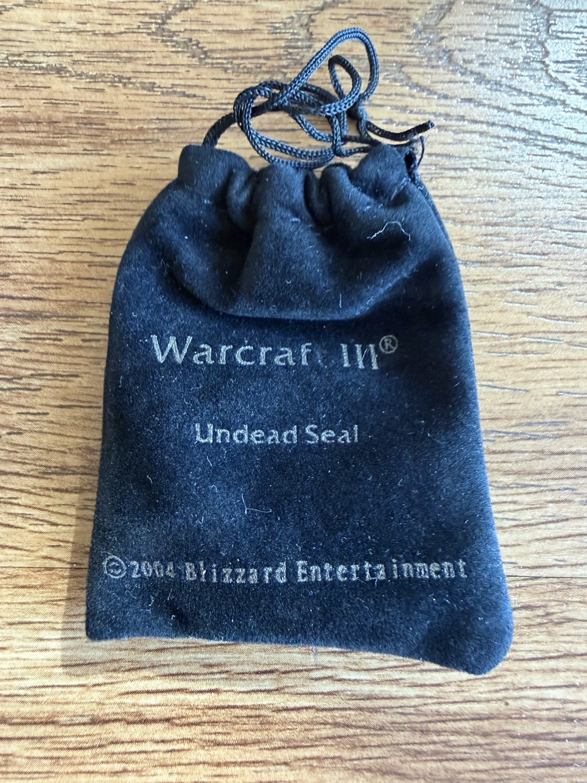 Rare Warcraft 3 Undead Seal Necklace With Drawstring Pouch- 2004