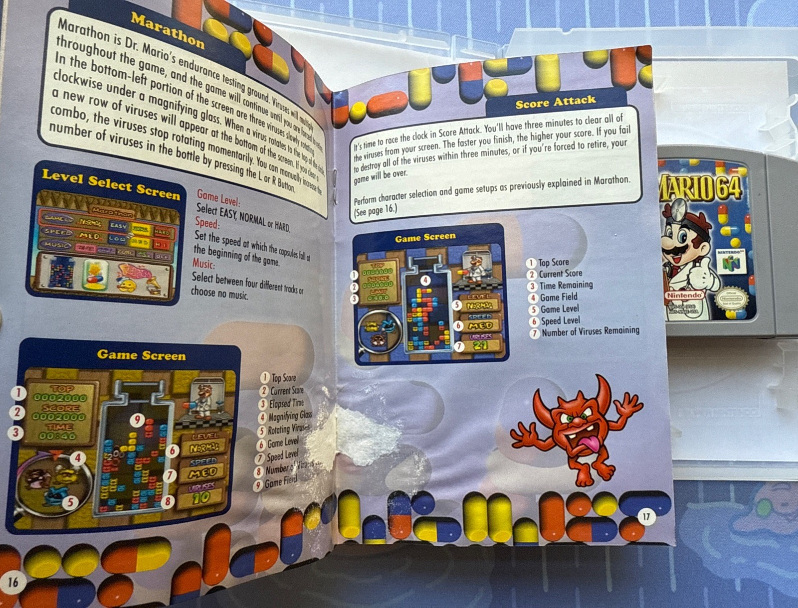 Dr. Mario 64 (Nintendo 64, 2001) N64 GAME + MANUAL + COLLECTOR CASE!!!!