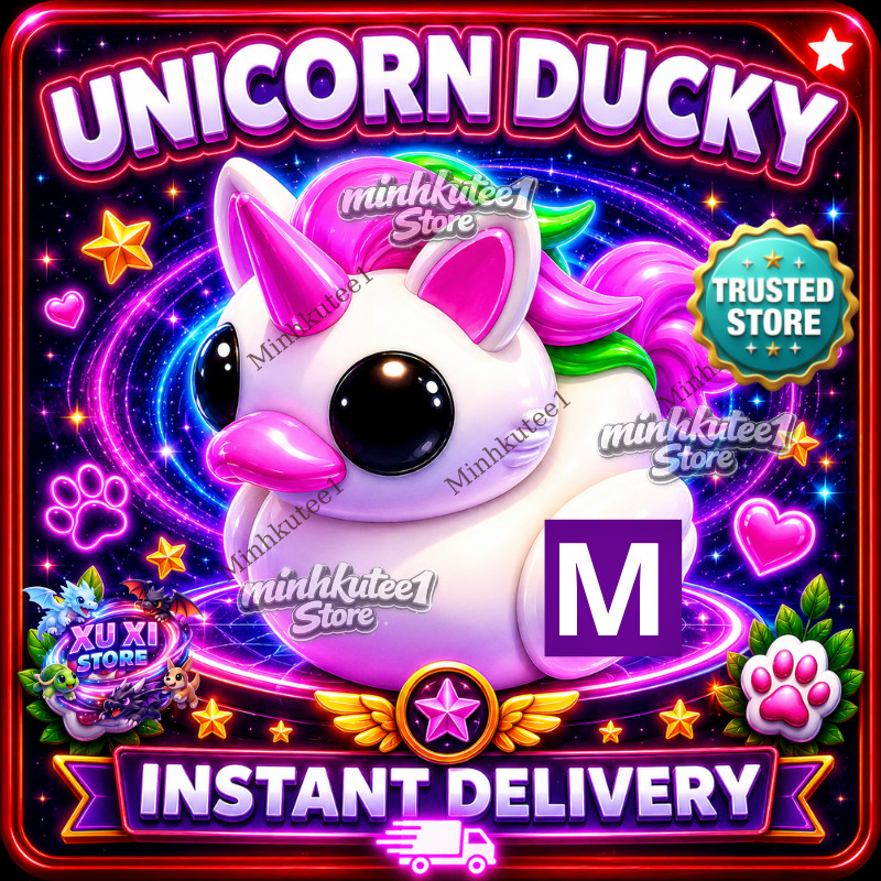 🦄 Meega Unicorn Ducky (M) – Adopt Pet | Instant Fast Delivery ⚡