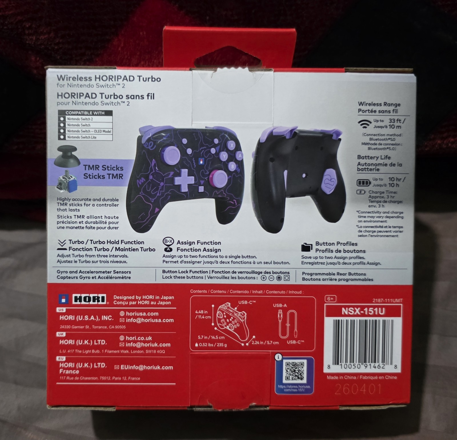New 2026 HORI Wireless HORIPAD Turbo (Ditto Edition) for Nintendo Switch 2