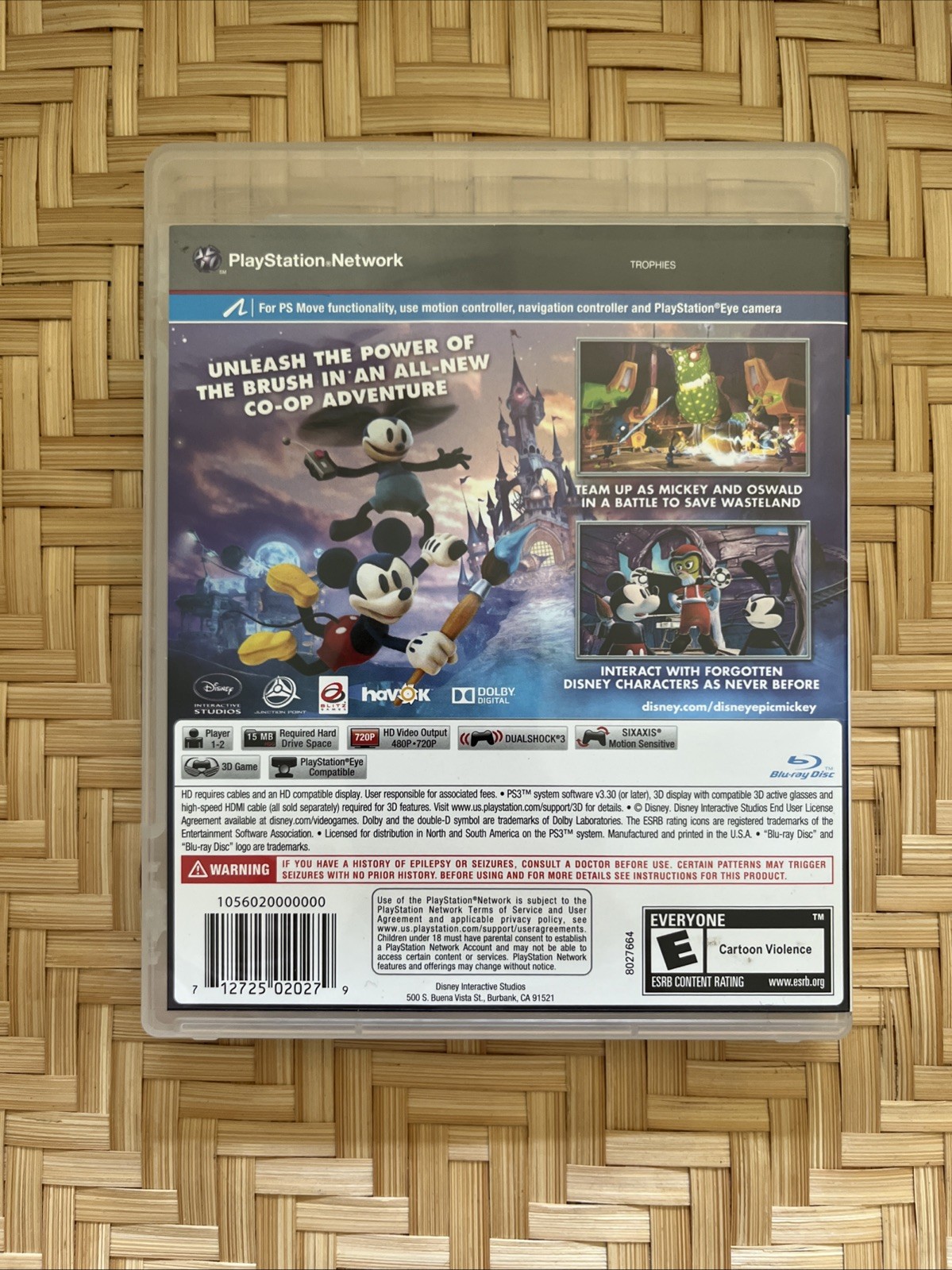 Disney Epic Mickey 2 The Power of Two Sony PlayStation 3 PS3 Complete w/Manual