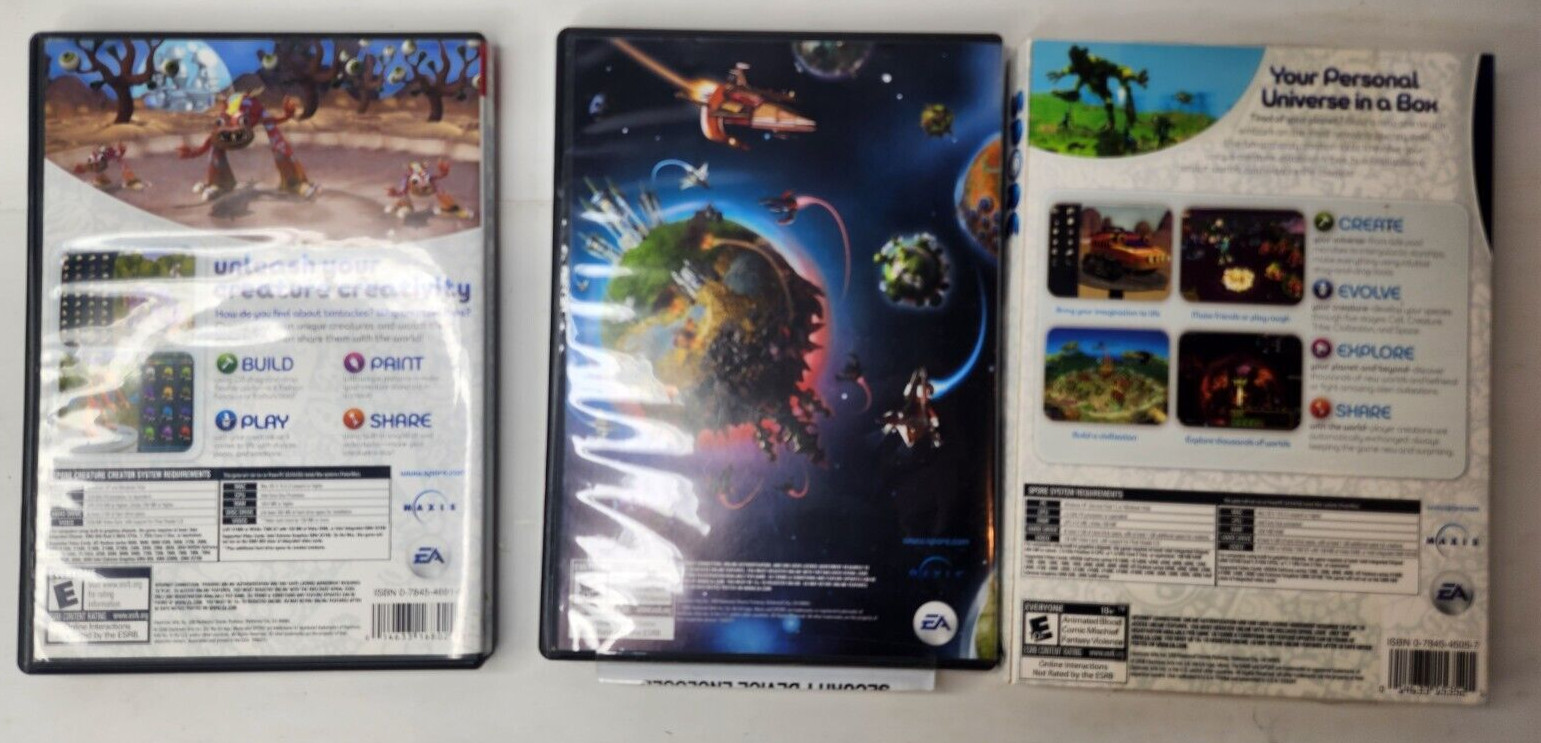 Spore and Spore Creature Creator Lot – PC Games With Manuals