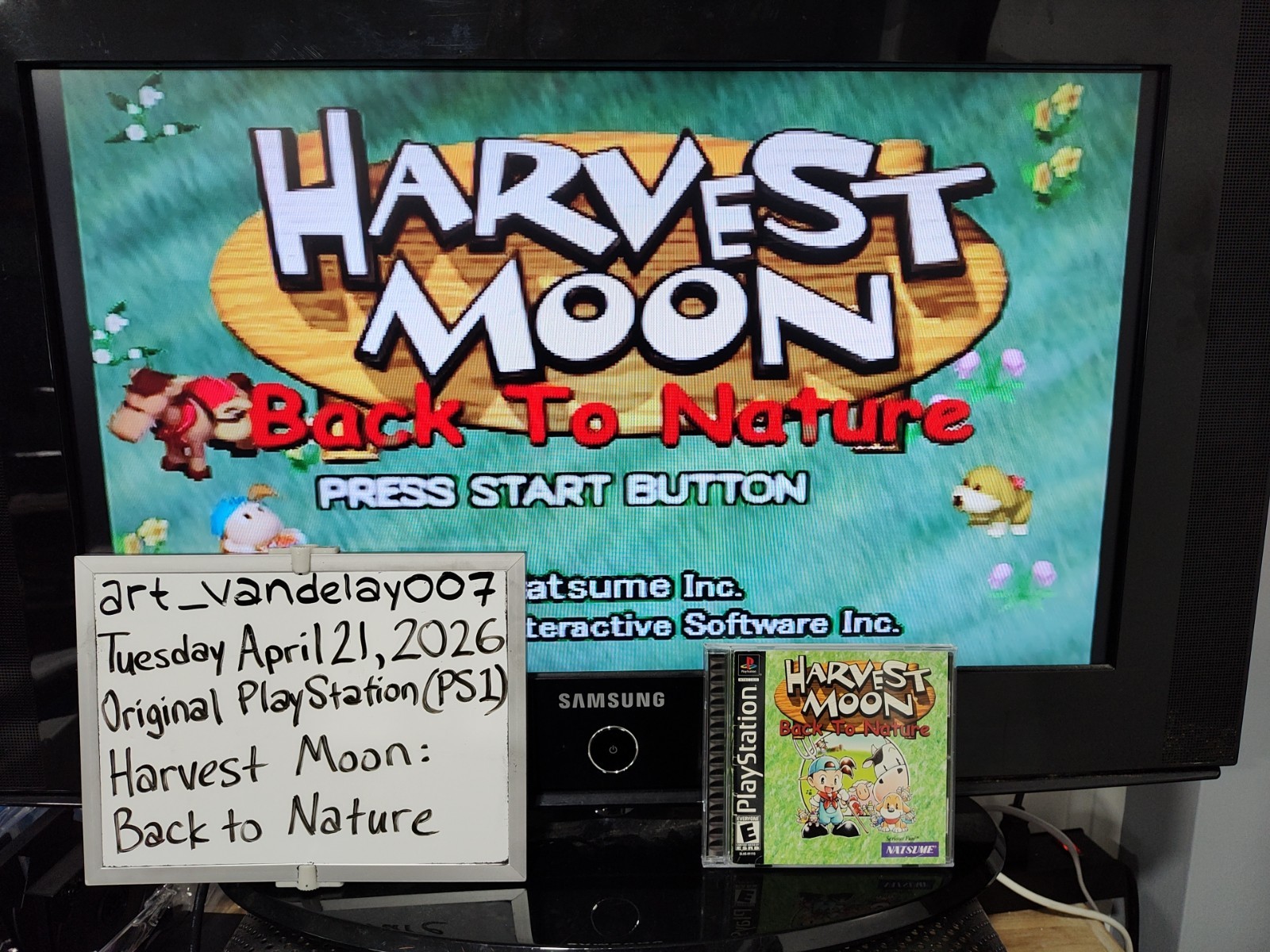Harvest Moon: Back to Nature (PS1, 2000) *CIB w/ Reg Card + Case Protector* VGC