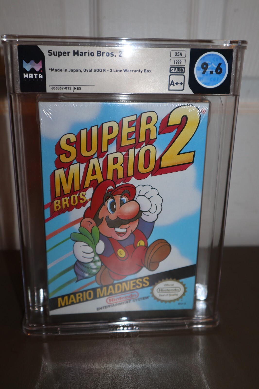 WATA 9.6 – A++ SEALED – Super Mario Bros. 2 – Japan Oval SOQ R – NES Nintendo
