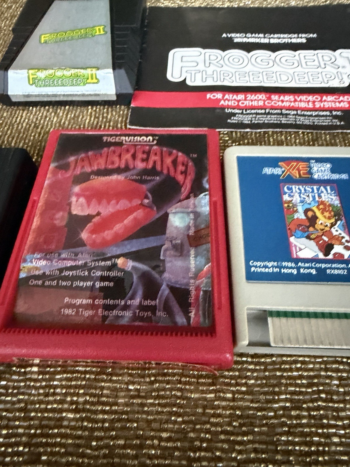 Atari 2600 RARE JAWBREAKER, Wall Ball, frogger 2 Three deep, Crystal Castles XE