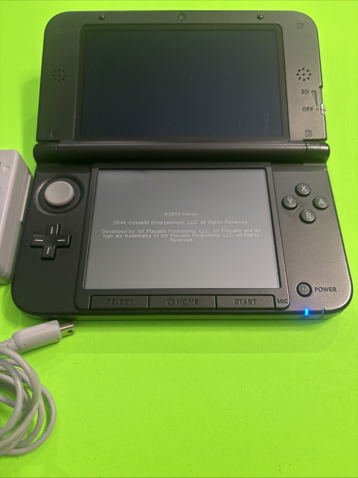 Official Nintendo 3DS XL Blue Tested Working Crack in D-Pad OEM Charger