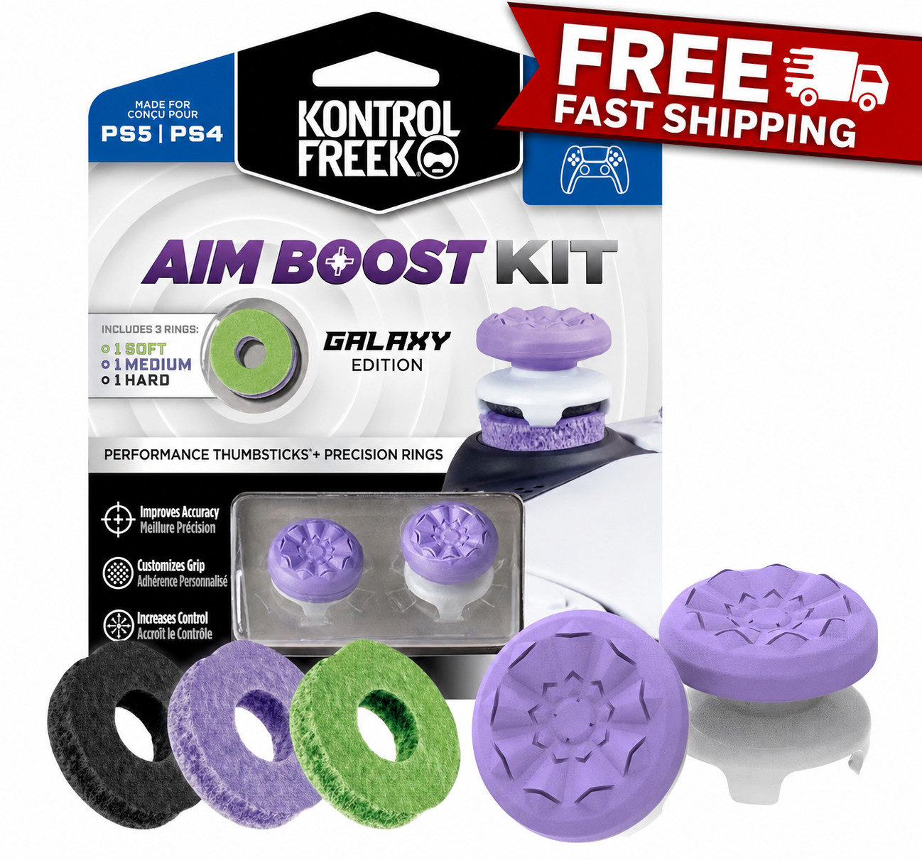 KontrolFreek GALAXY KIT Performance Thumbsticks – Purple