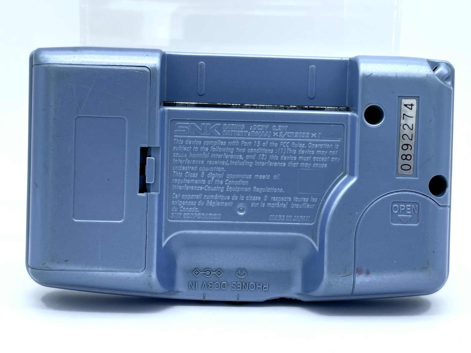 Neo Geo Pocket Color Console Platinum Blue SNK Tested Good condition