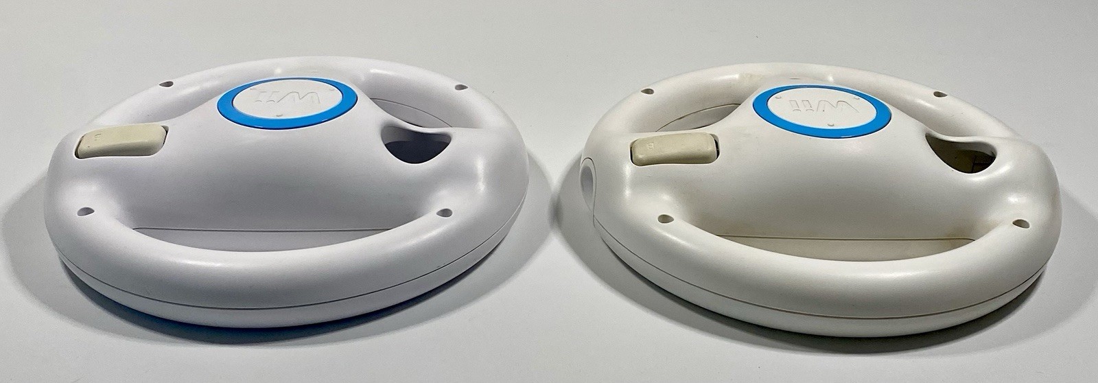 2X Official Nintendo Wii Steering Wheel Mario Kart OEM White RVL-024 Lot of 2