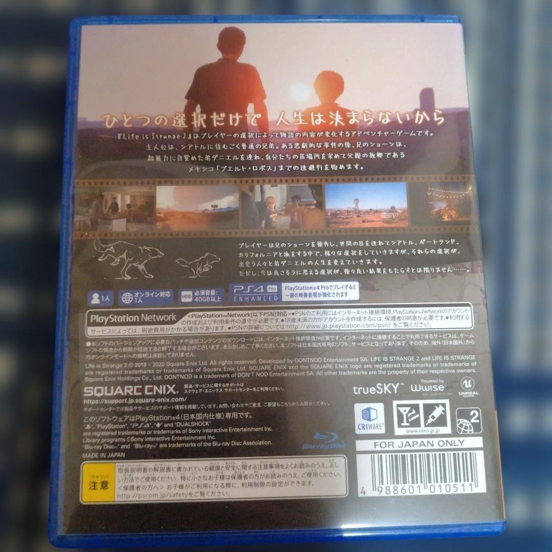 Life is Strange 2 PS4 Japan Version Region Free Square Enix – Japanese Language