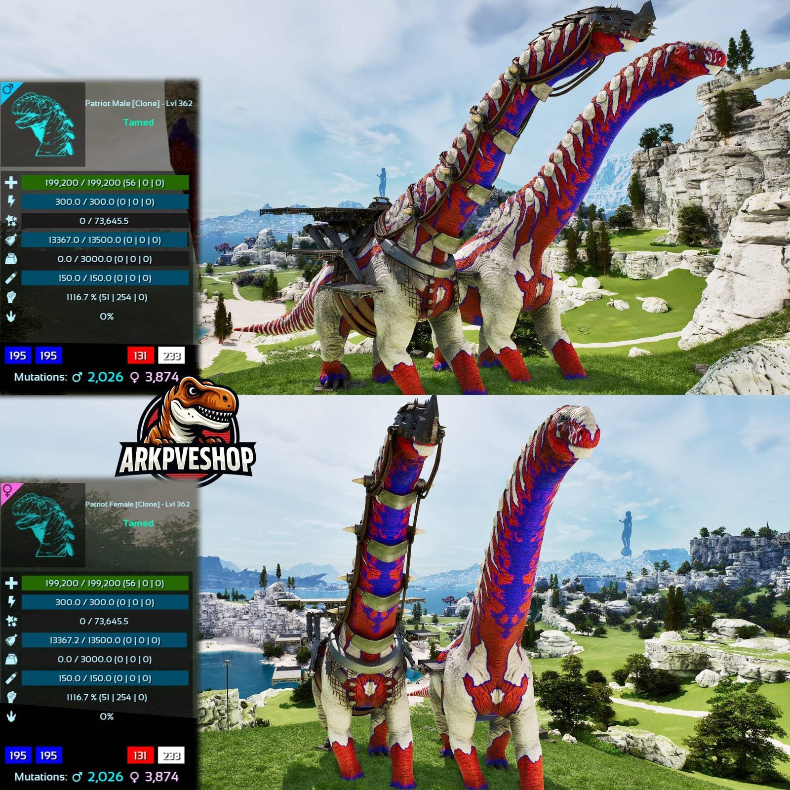 ASA PVE 🦖ARK Survival Ascended Dreadnoughtus Dreadno 362Lvl