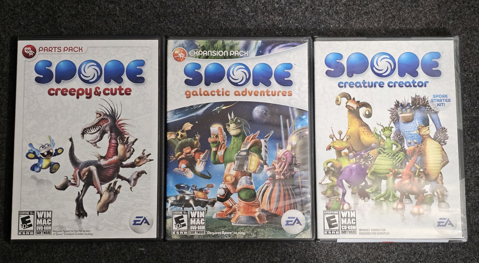 Spore Software Lot Galactic Adventures, Creature Creator, Creepy & Cute PC Lot
