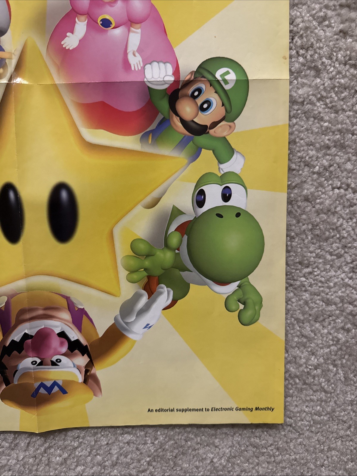 Vintage Mario Party 1 Expert Gamer Magazine Poster 1998 EGM 15” x 20”