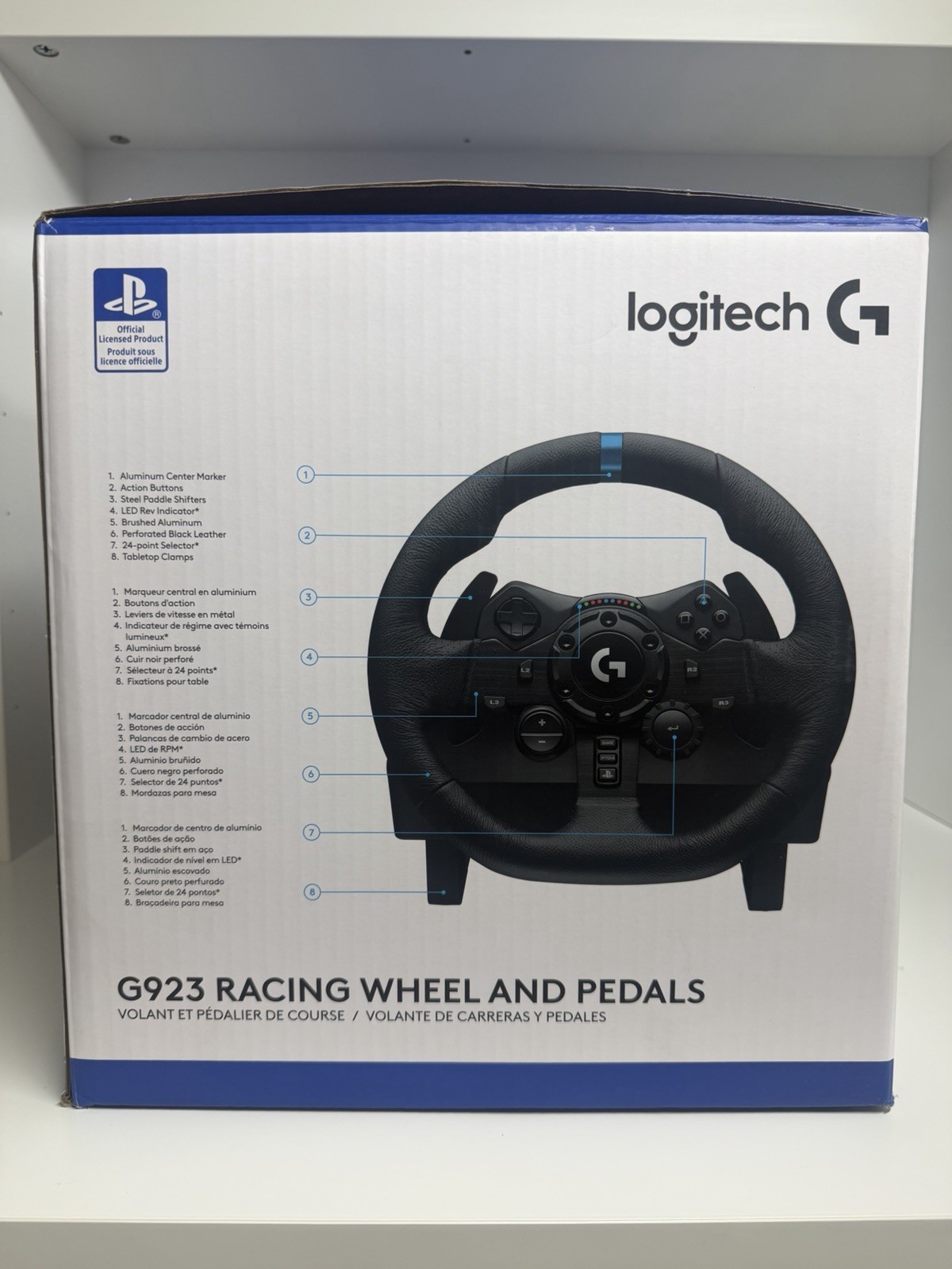 Logitech G923 Racing Wheel and Pedals – Black For Playstation and PC