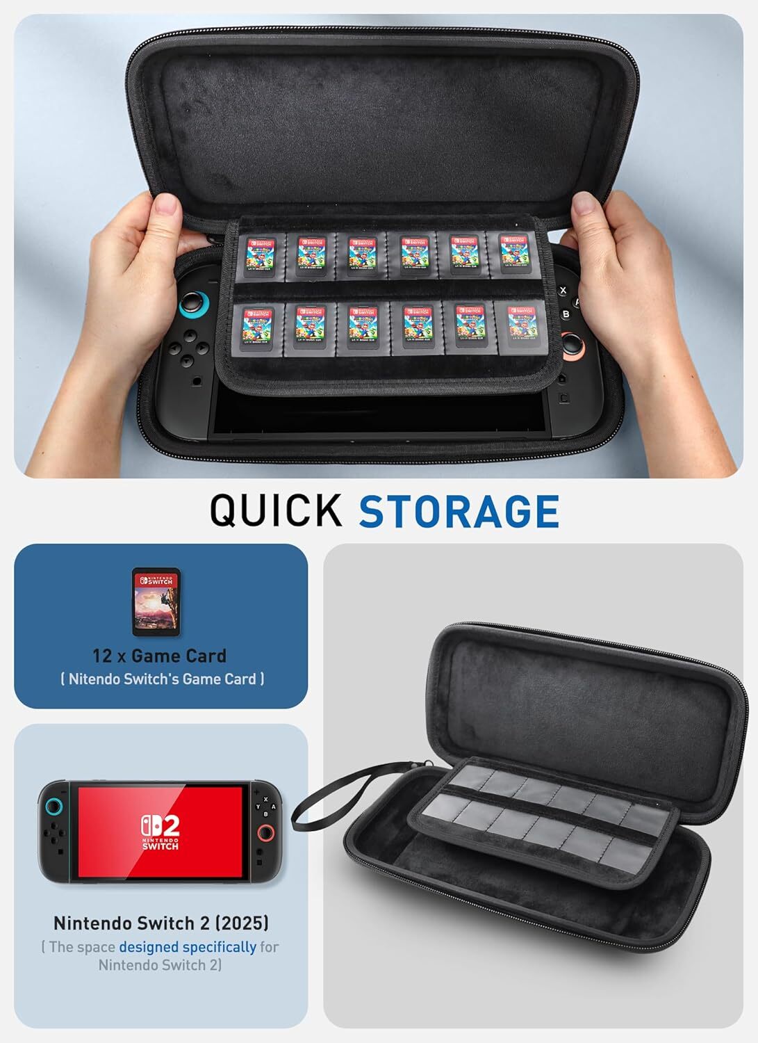Mumba Carrying Case for Nintendo Switch 2 +12 Game Cartridge Slot Portable Bag