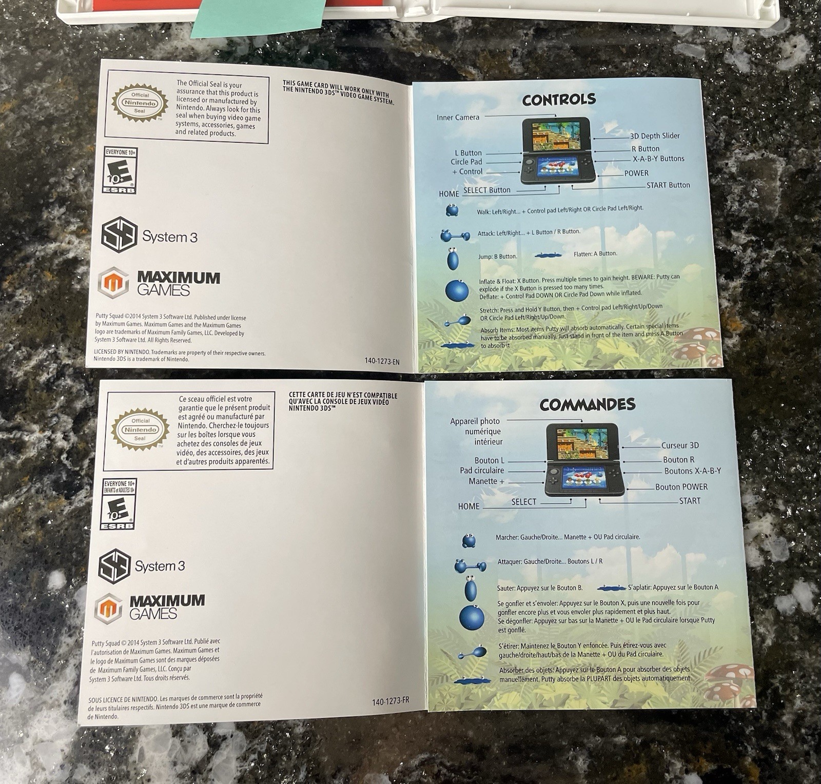 Putty Squad (Nintendo 3DS, 2014) NTSC Version COMPLETE CIB RARE!!