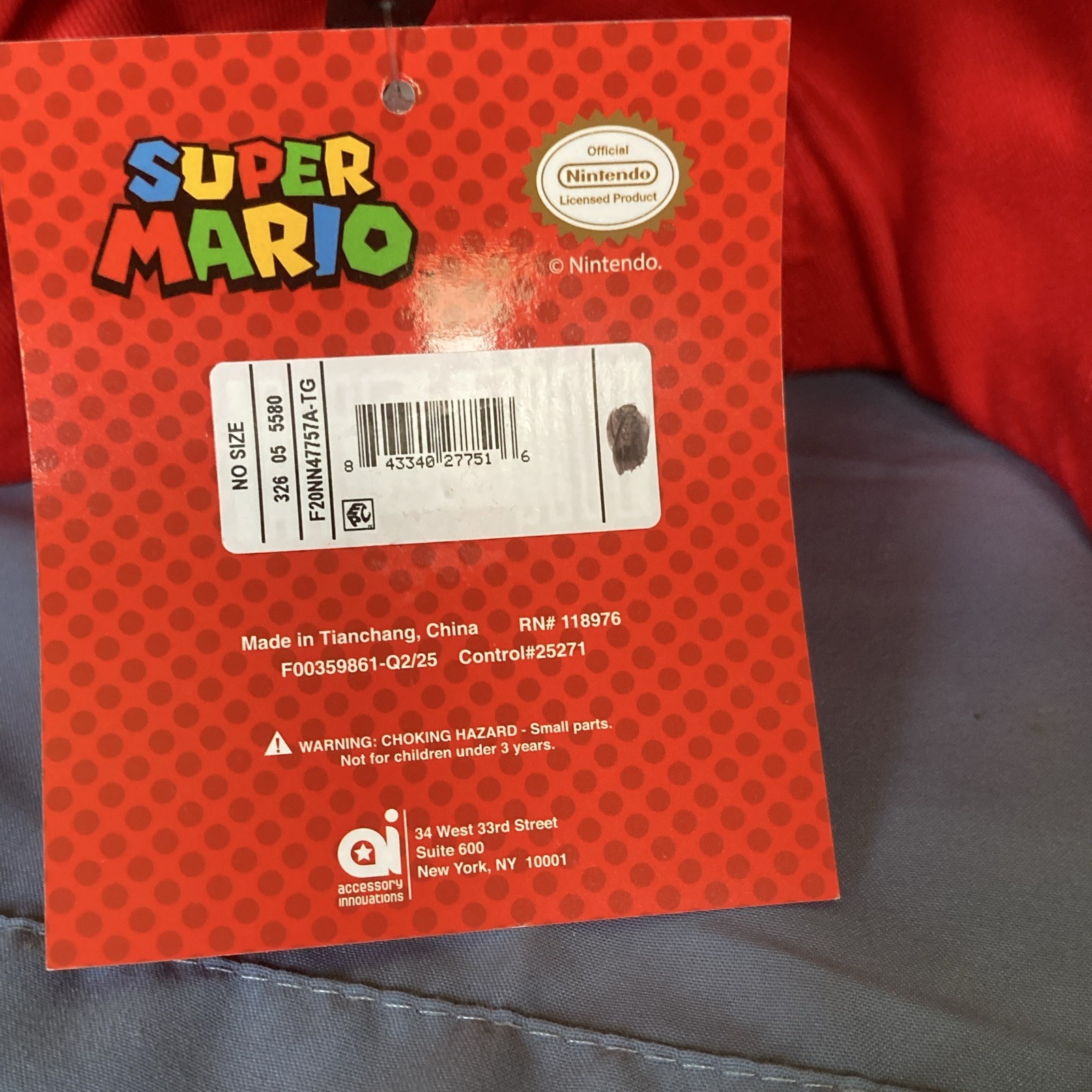 Nintendo Super Mario Mario Red Adjustable Snapback Baseball Cap Hat