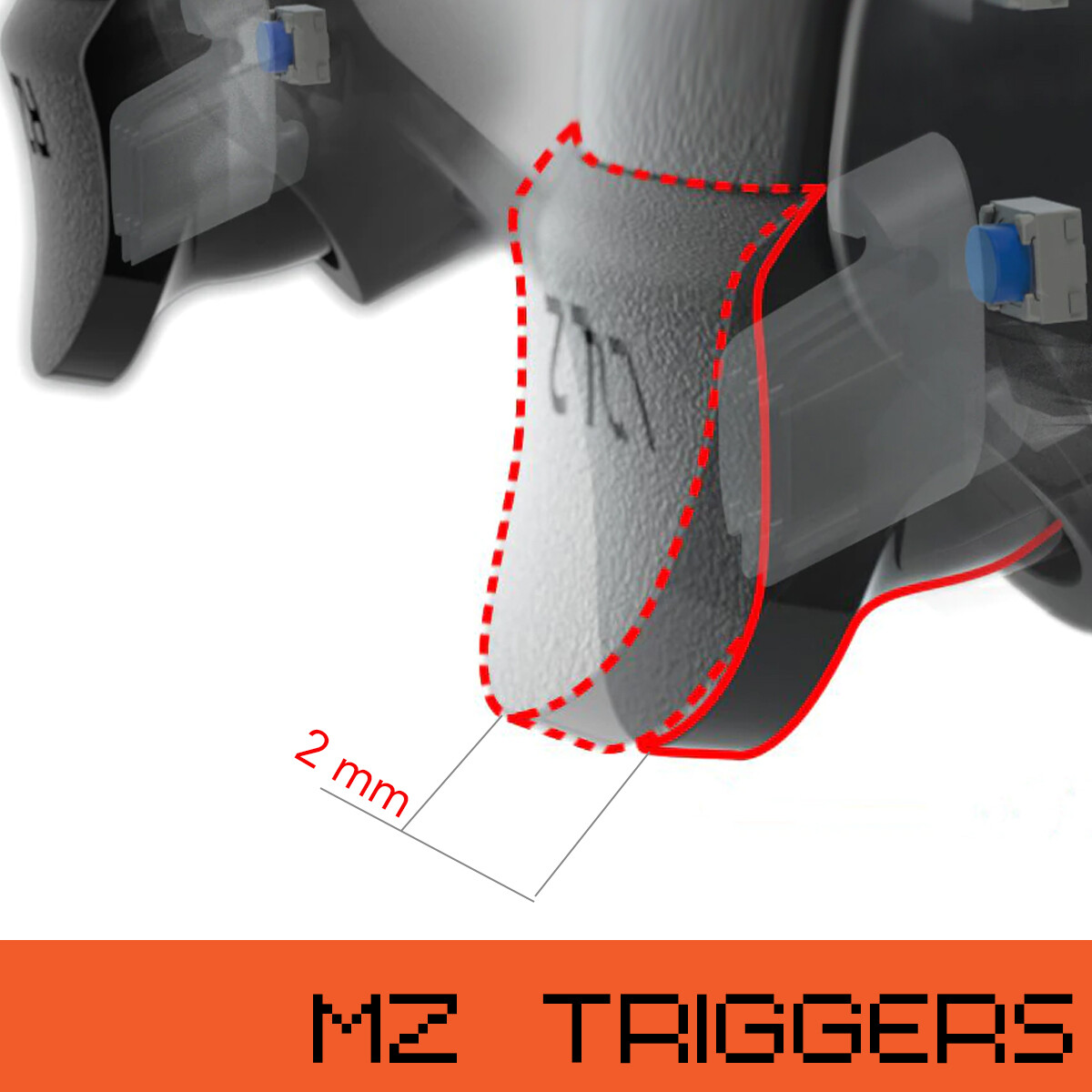 Black MZ Extreme Anti-recoil Modded Controller for PS-5 Paddles Hair Triggers