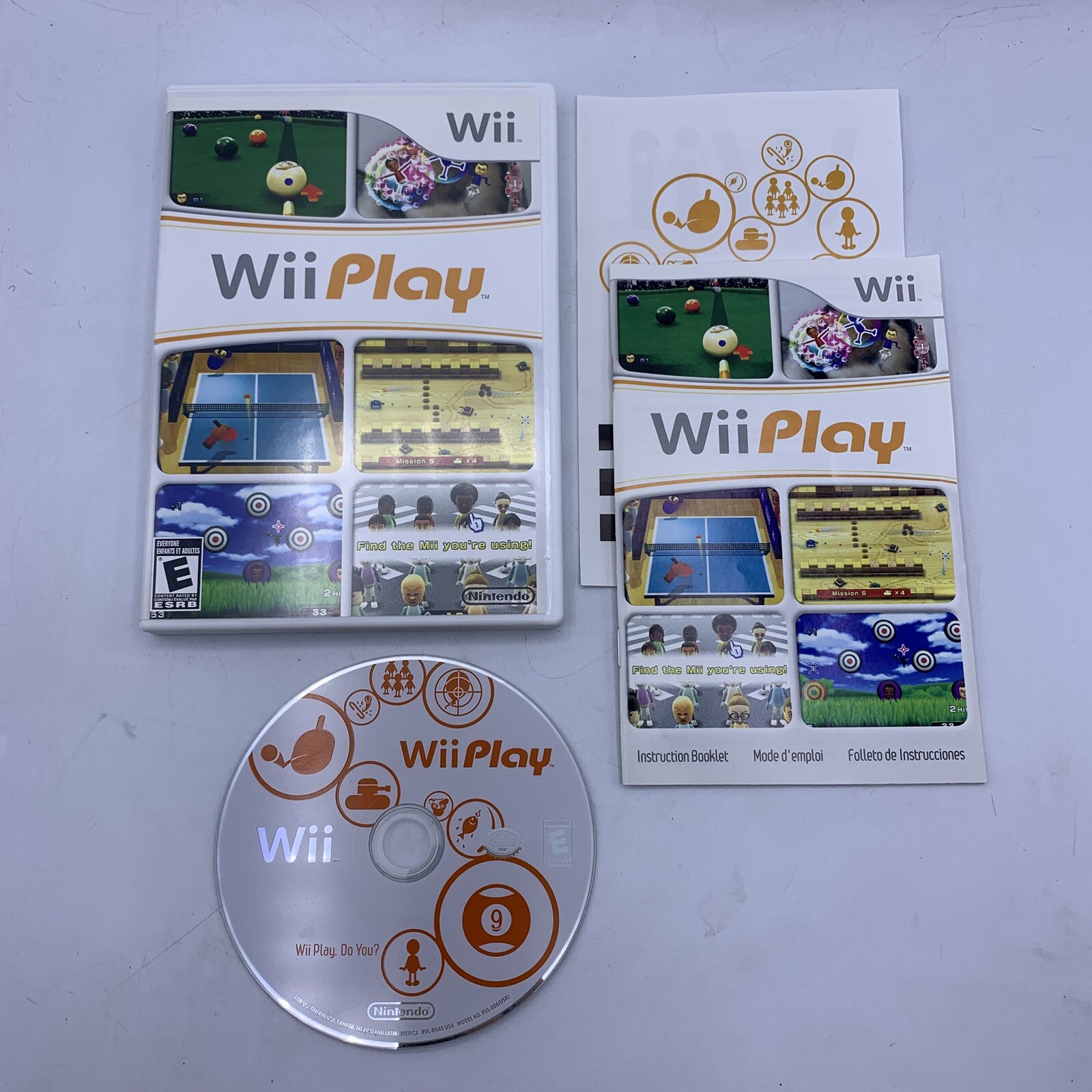 Wii Play (Nintendo Wii, 2007) Complete with Manual CIB Refurbished – Good
