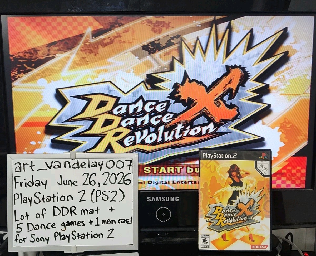 Dance Dance Revolution Mat + 5 Game Bundle For PlayStation 2 *VGC* CIB* Tested!