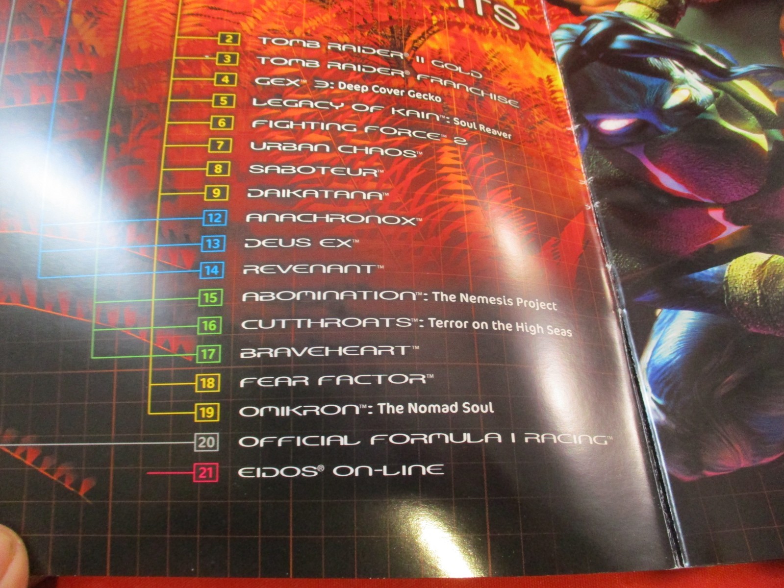 Eidos Interactive 1999 Product Catalog Tomb Raider Gex 3 Braveheart Daikatana