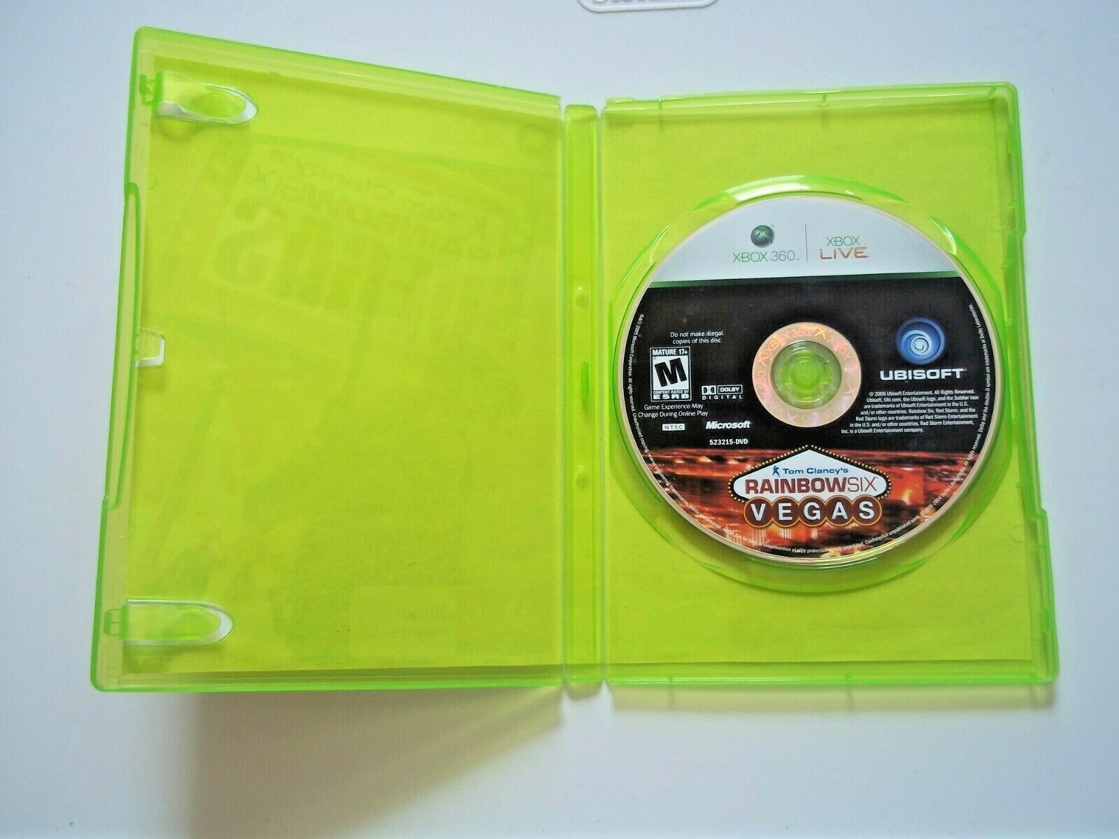 Tom Clancy’s RAINBOWsix VEGAS – Rated MA 15+ – XBOX 360 Game Disc & Case