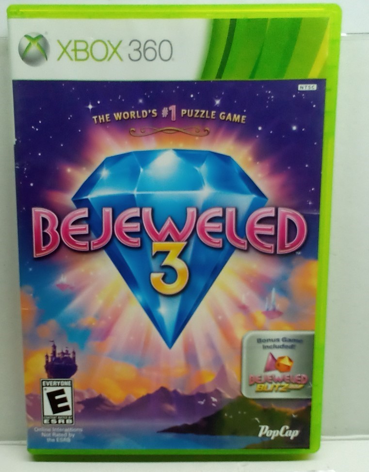 Bejeweled 3 (Xbox 360, 2011) Complete Tested Working – Free Ship