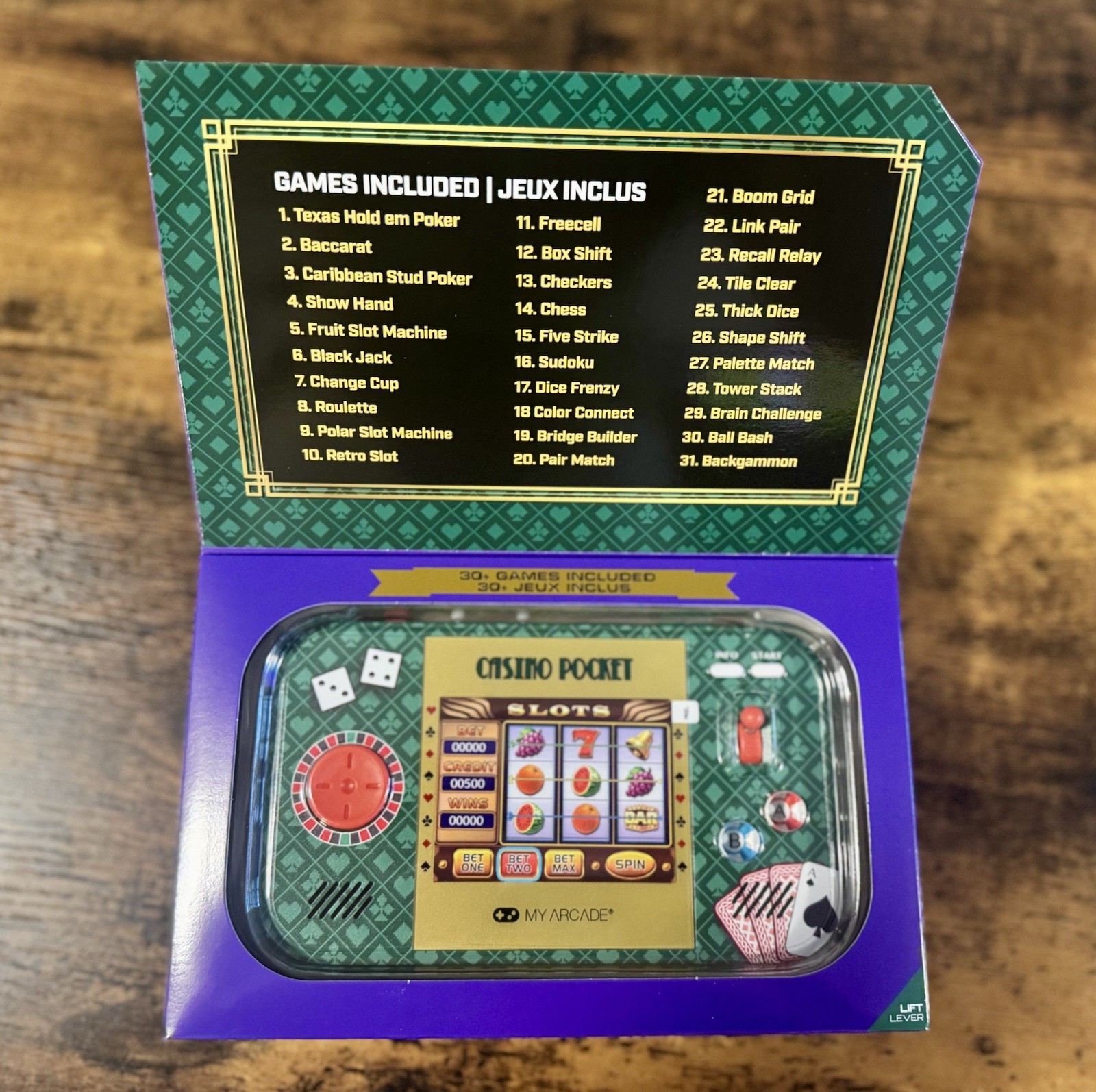 MY ARCADE POCKET PLAYER MAX PORTABLE GAMING SYSTEM OVER 30 Casino Style Games