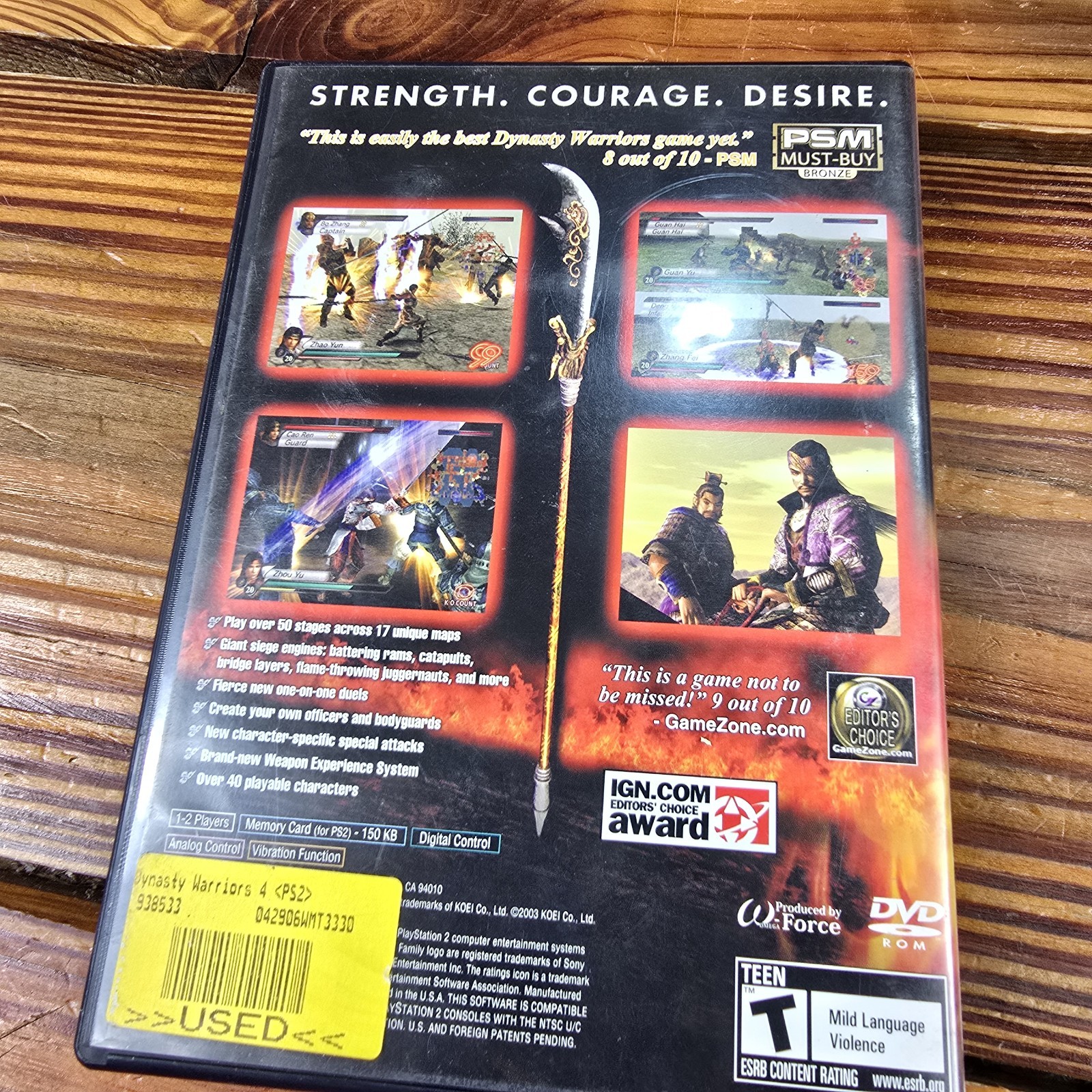 Dynasty Warriors 4 Greatest Hits PS2 playstation 2 No Manual Tested MINTY!!
