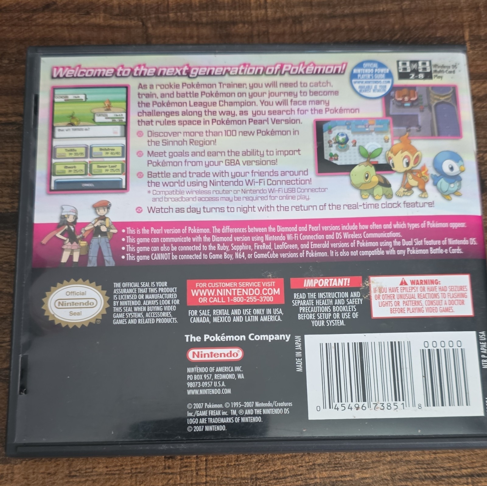 Pokemon: Pearl Version (Nintendo DS, 2007)