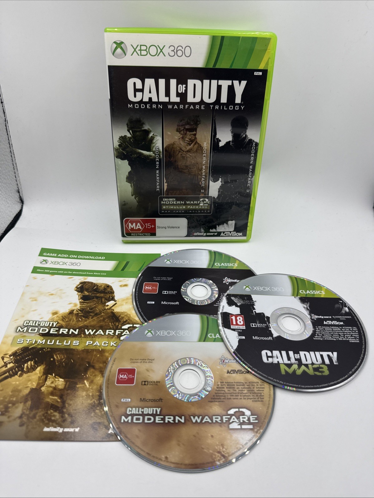 Call of Duty Modern Warfare Trilogy Xbox 360 SUPER RARE GEM! MW1, MW2, MW3