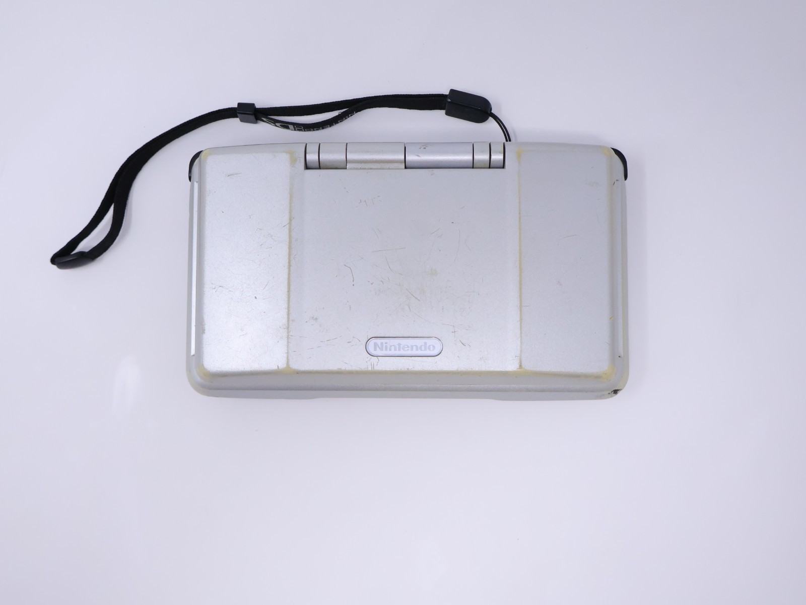 Nintendo DS Titanium Silver For Parts Handheld Console System Good Hinge