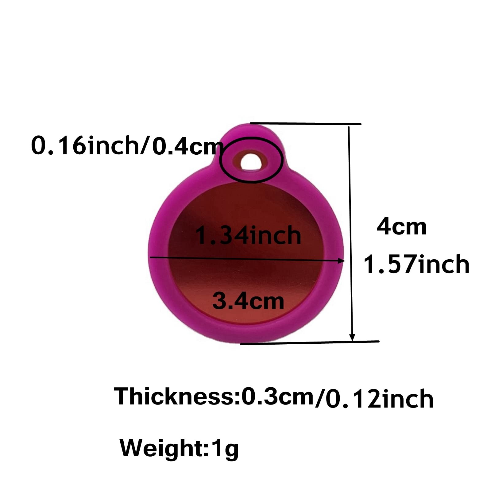 6 Pack 4.0*3.4 centimeters, Set Two(purple/Rose Red/Pink/Clear/Mint/Black)