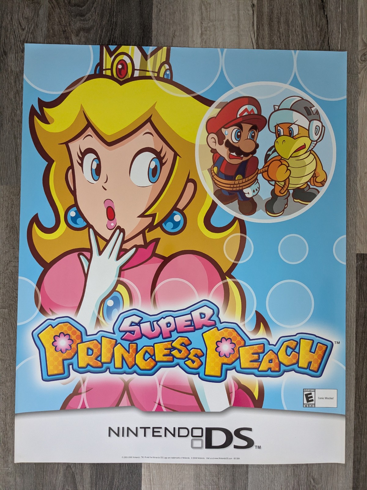 NEW Authentic Super Princess Peach Nintendo DS Video Game Promo Poster 28″ RARE