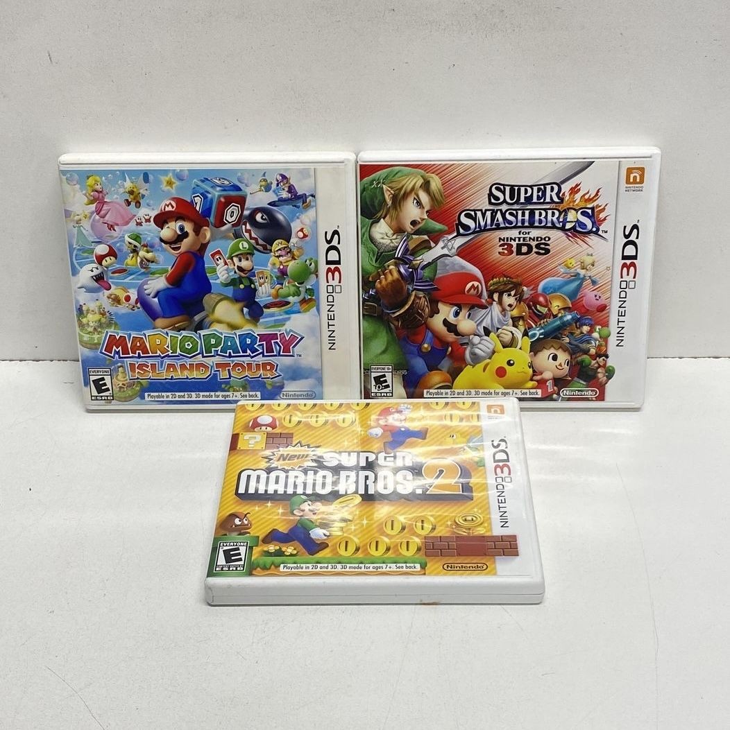 Super Smash Bros New Super Mario Bros 2 Paper Mario Sticker Star 3DS Game Lot