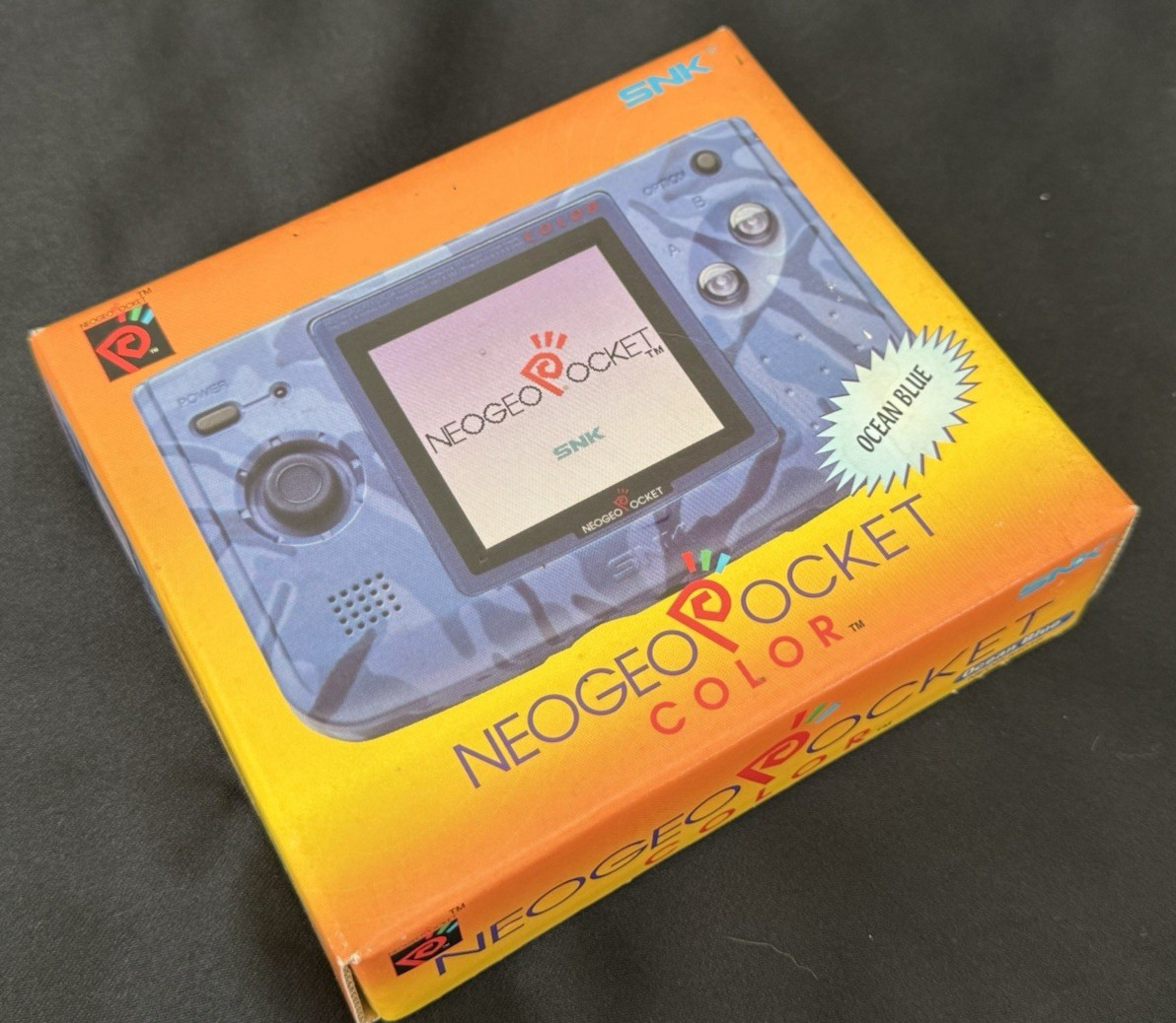 SNK Neo Geo Pocket Color Ocean Blue NEOP-54016 Console Box Manuals Tested Works