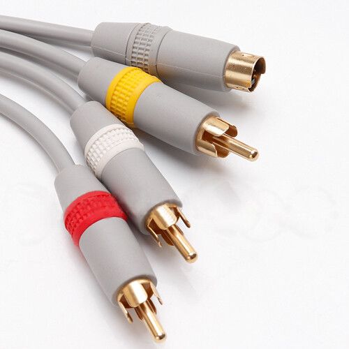 6FT S-AV TV Audio Video RCA Composite Adapter Cable Cord For Nintendo Wii/ Wii U