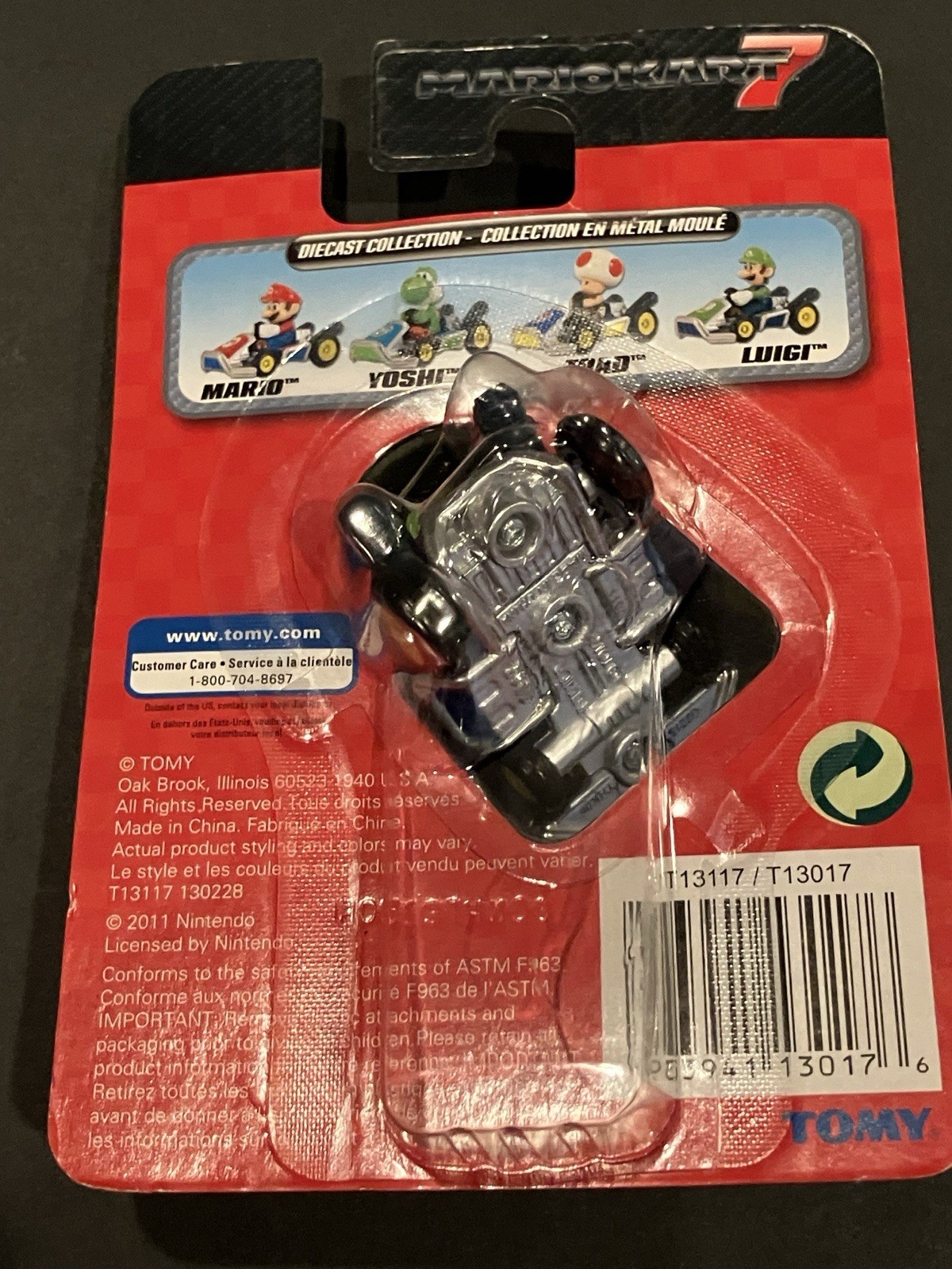 RARE Mario Kart 7 Luigi Diecast Mini Collectible Vehicle Tomy Nintendo 2011 Wii