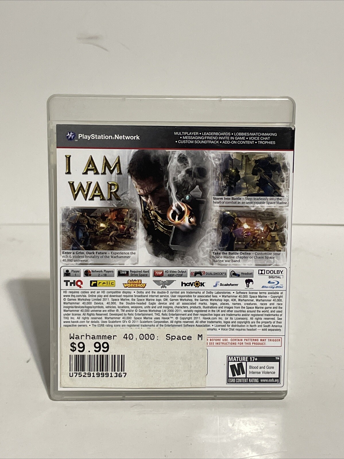 Warhammer 40,000: Space Marine (Sony PlayStation 3, PS3, 2011) CIB *TESTED*