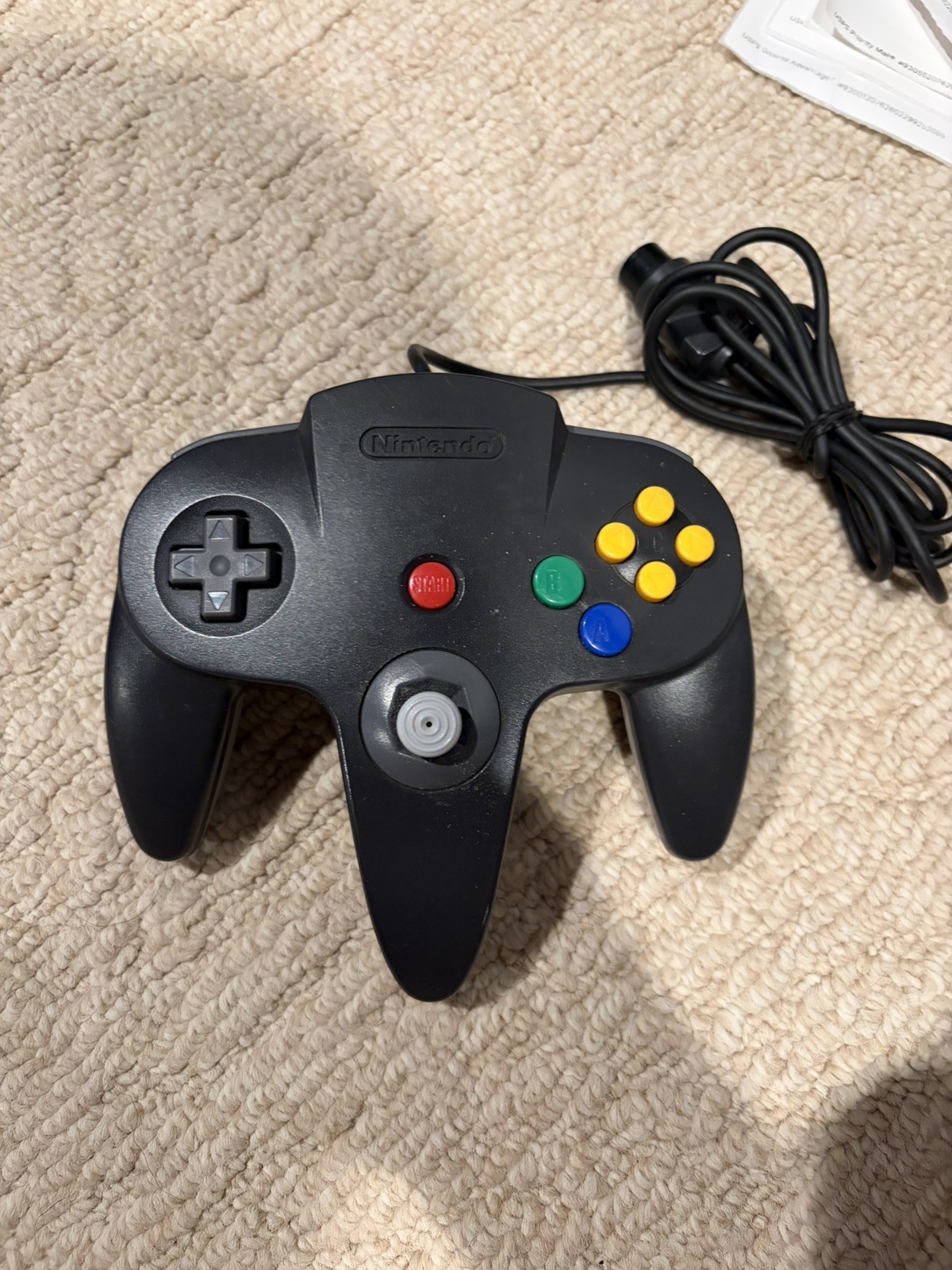 Authentic Mario Kart Black And Gray N64 Controller Untested and Jikkyo baseball