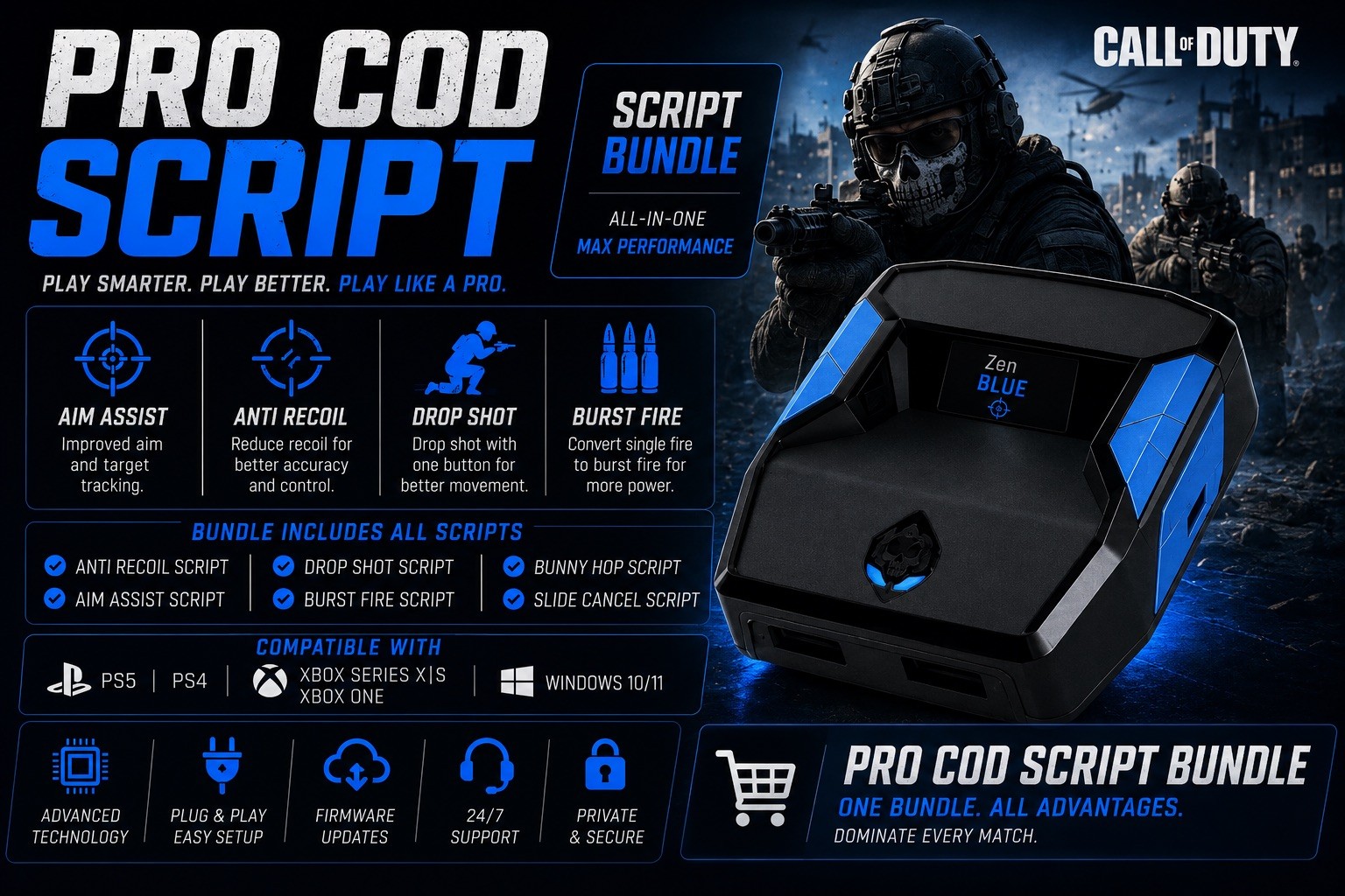 Best BO7/COD & Warzone Cronus Zen Scripts Bundle Falcon, zenking aim, etc