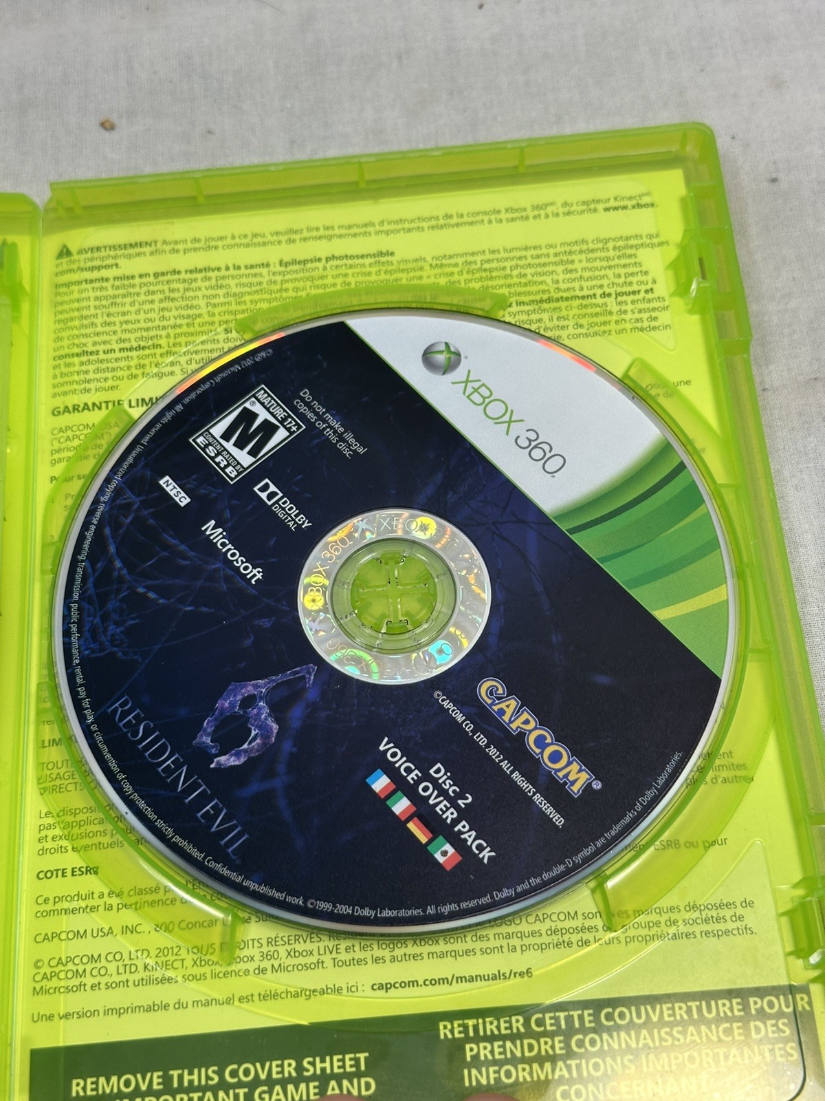 Resident Evil 6 (Microsoft Xbox 360, 2012) No Manual – Tested