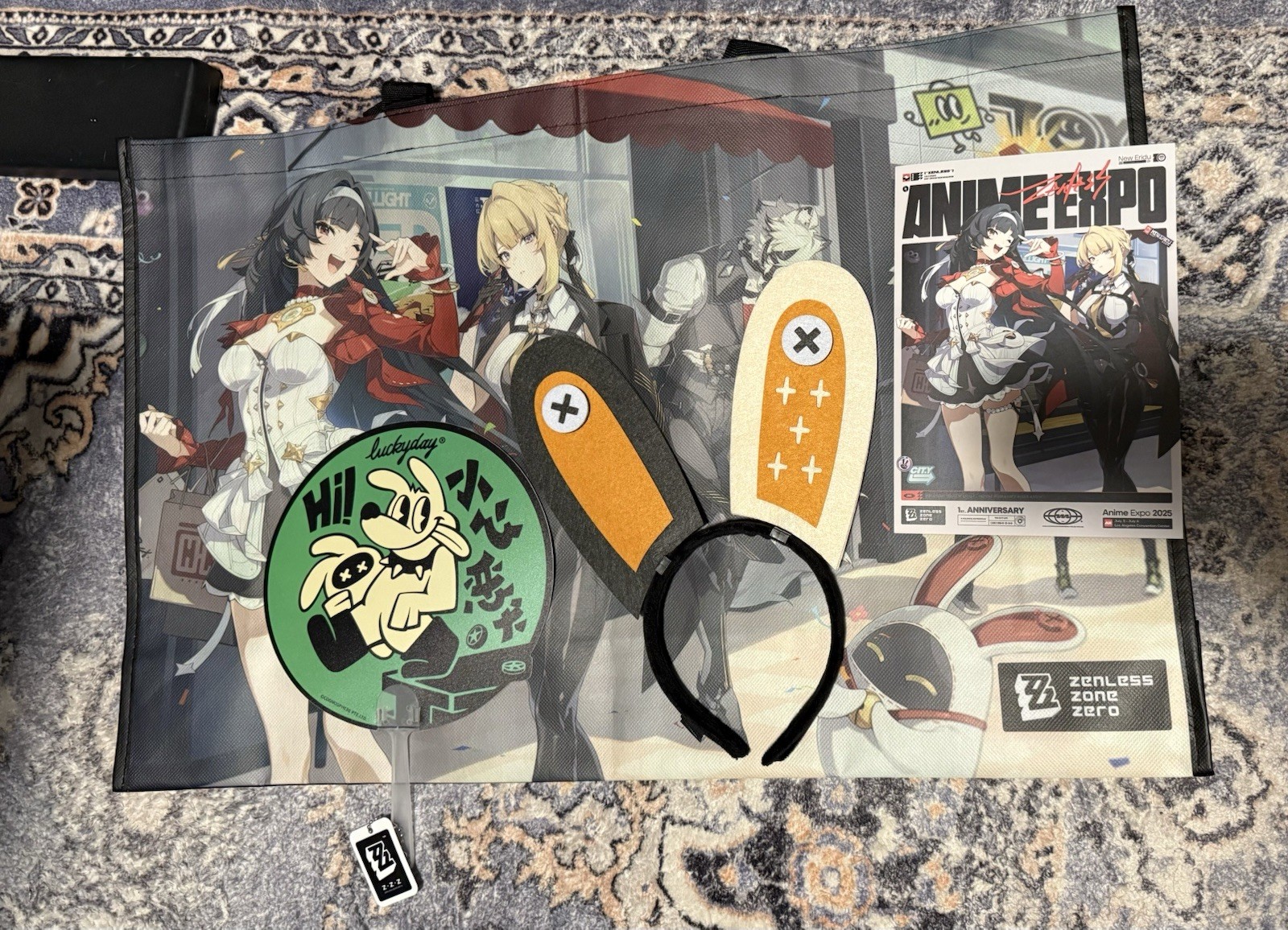 Zenless Zone Zero ZZZ Bundle Anime Expo 2025 Tote + BangbooHeadband + Fan +Print